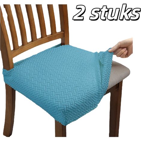 Lot de 2 housses de chaise extensibles, lavables en machine, pour hôtels, cérémonies, banquets et mariages, bleu marine (1/5)