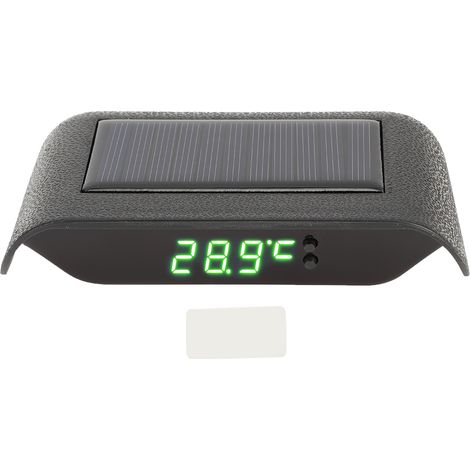 Horloge Numérique Solaire Portable à LED pour Voiture Camion - Accessoire Déco Vert Lumineux (1/5)