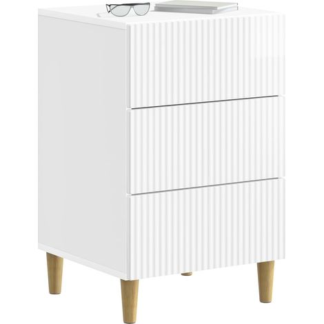 Maison Exclusive - Armadio da Notte con cassetto Bianco Lucido 43 x 41 x 66,5 cm