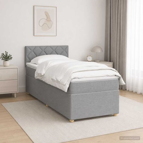 Cama box spring con colchón Gris Claro 80 x 200 cm Tela (1/5)