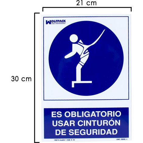 Affiche de ceinture de sécurité à utilisation obligatoire 30x21 cm.
