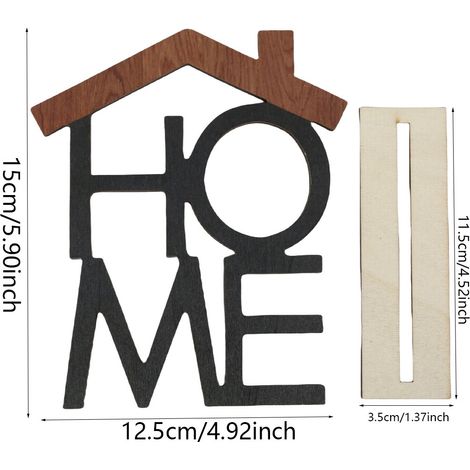 Décoration intérieure en bois, série HOME, ornements, lettres décoratives en bois, maison, panneau en bois HOME pour une décoration chaleureuse. (1/3)