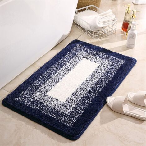 Tapis de bain en microfibre, doux et moelleux, absorbant, lavable en machine, antidérapant, pour salle de bain, baignoire et douche, 40 x 60 cm (1/4)