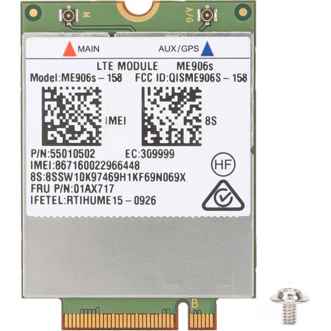 Module LTE 4G pour Lenovo ThinkPad, Carte WWAN Huawei ME906S-158, FRU 01AX717, Compatible Réseau Mobile (1/5)