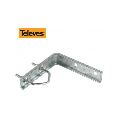 Support Equerre 128mm Zinc Televes Fixation Antenne Murale Robuste - Televes