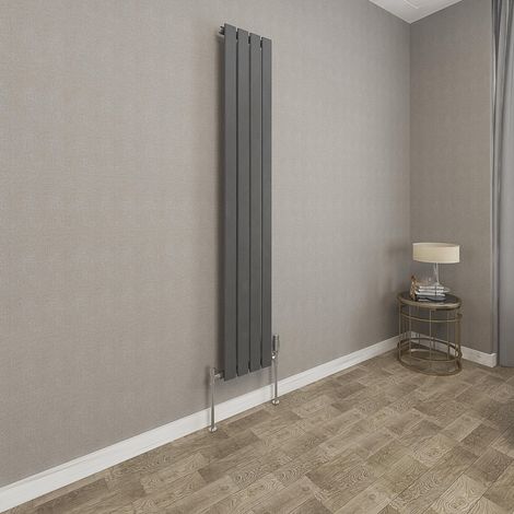 1600x272mm Anthracite Single Flat Panel Radiator Vertical Modern Central Heating Radiators