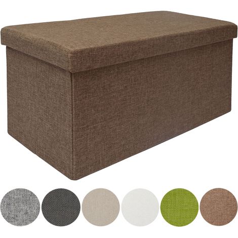 Arcón de almacenaje con pared divisoria 76x38x38cm plegable Gris (1/5)