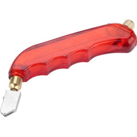 Coupe-verre portatif à alimentation en huile, outil de coupe de verre professionnel avec poignée en plastique (rouge) (1/5)