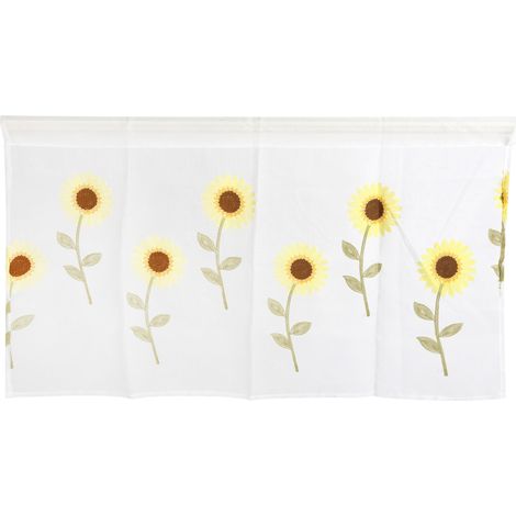 100x57cm Daisy Broderie Rideau Voilage Fenêtre Salon Chambre Décoration (1/5)