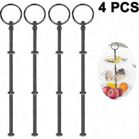 Dreistöckiger Tortenständer, 4-teiliges Set, DIY-Tortenpräsentationszubehör, stabile Montagesäule, wiederverwendbares Backzubehör (1/5)