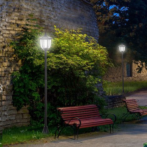 Lanterne solaire de jardin LED 177 cm, 6 LEDs, IP44, noire HAVRYA (1/3)