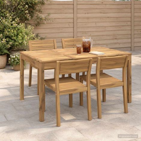 Tavolo da cena da giardino Sbiancato 147 x 88,5 x 75 cm vidaXL (1/5)