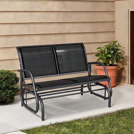 Fauteuil à bascule en metall Texteline-Gewebe 120 x 70 x 85 cm (1/5)