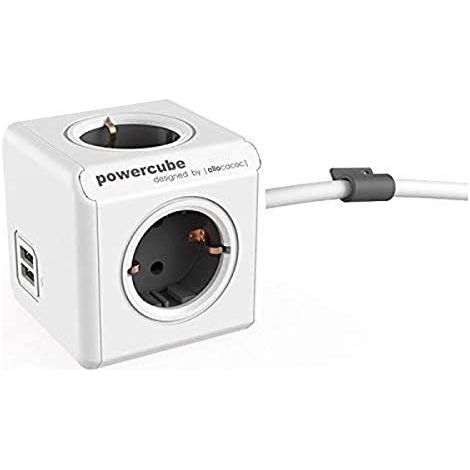Multipresa Cubo Allocacoc Powercube Extended 1402 USB 250 V 16 A 1,5 m (1/4)