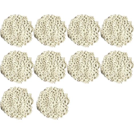 kleine gehäkelte Baumwoll-Untersetzer rund 10 cm 10er Set (1/5)
