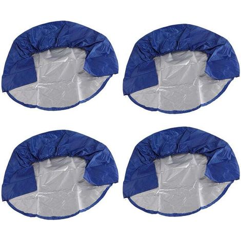 Enowelir Couvre-pneus de roue de 32 pouces, 4 pièces, housses de protection pour camping-car, camion, voiture, camping-car, remorque, bleu (1/5)