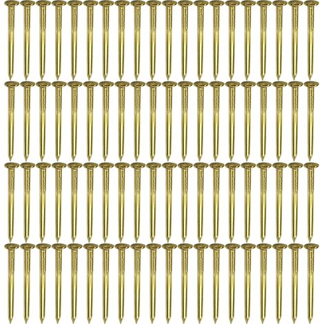 100x clou pointe en laiton doré tête ronde meuble bois tableau chaise boule ancien vintage, 1.8x20mm (1/4)