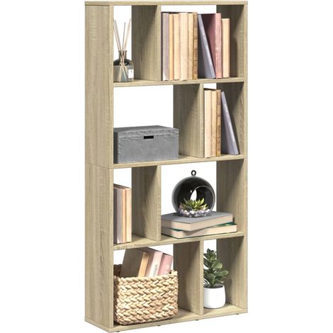 Bookcase Sonoma Oak 60x20x120 cm Engineered Wood vidaXL