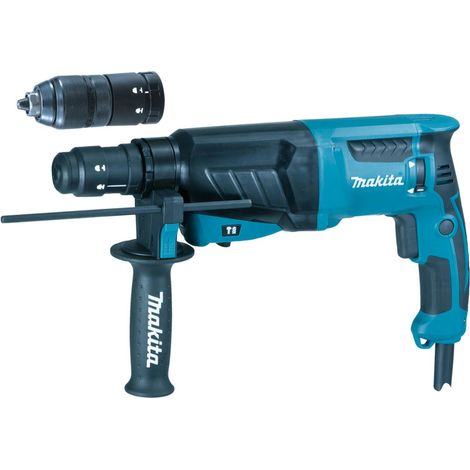 Makita – Marteau combiné électrique 800 W – 3 fonctions : perçage, burinage, percussion – SDS-Plus – Énergie d'impact 2,4 J – HR2630T