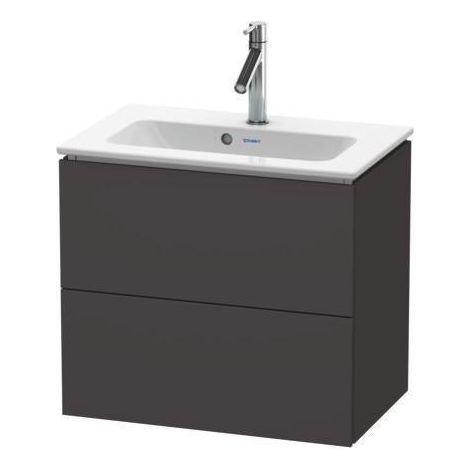Meuble vasque L-CUBE 620x391mm 2 tiroirs blanc mat ES Ah centre