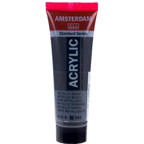 Peinture acrylique en tube - Noir métallique - 850 - Amsterdam - 20ml