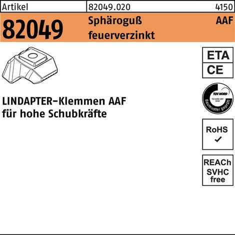 Lindapter ART 82049 AAF M 20 Sphäro-Guß, tZn, 2-teilig S (1/2)