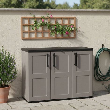 Außenschrank - Gartenschrank Grau 102x37x84h cm (1/3)