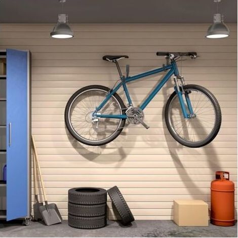 12 Pcs Crochet Mural Garage, Support Velo Mural Noirs, Accroche Velo Murale, Crochets de Rangement pour échelle de Garage, Crochets en J Muraux Robustes pour Vélos Outils électriques (1/5)