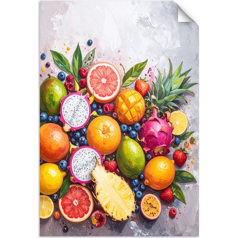 Selbstklebendes Poster – Wandsticker Exotische bunte Früchte 60x90 cm