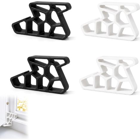 Cales de Fenêtre Lot de 4, Butées d’Aération, Noires et Blanches (1/5)
