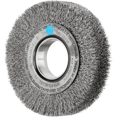 PFERD TOOLS POS Rundbürste breit ungezopft RBU Ø150x38xvariable Bohrung Edelstahl-Draht-Ø0,30 Schleifbock (1/4)