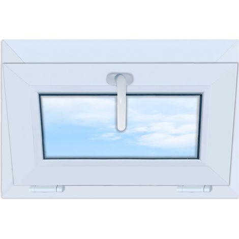 Ventana de PVC blanca, oscilobatiente, 60x40 NUEVA, 600x400 doble acristalamiento, oscilobatiente (1/5)