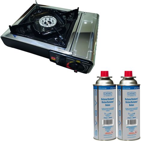 PACK INCASA Réchaud à gaz + CADAC 2 Cartouches de gaz 220G - Camping-car (1/5)
