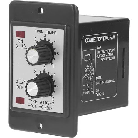 Relais temporisé 60S AC220V bobine cuivre contacts argent - Minuterie double anti-interférence précise pour relais temporisé (1/5)