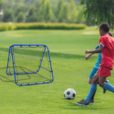 Verstellbarer Fußball-Rebounder, 5 Positionen, Stahlrahmen blau, 100 x 95 x 90 cm OKMYHOME (1/5)