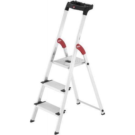 Escalera tijera aluminio peldaño ancho XXL EasyClix (3 peldaños) R HAILO