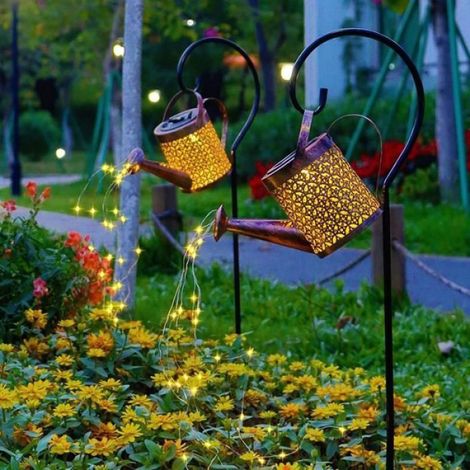Lampe Solaire - Arrosoir - Étanche IP44 - LED Blanc Chaud - Jardin Extérieur - 1 Pièce (1/4)