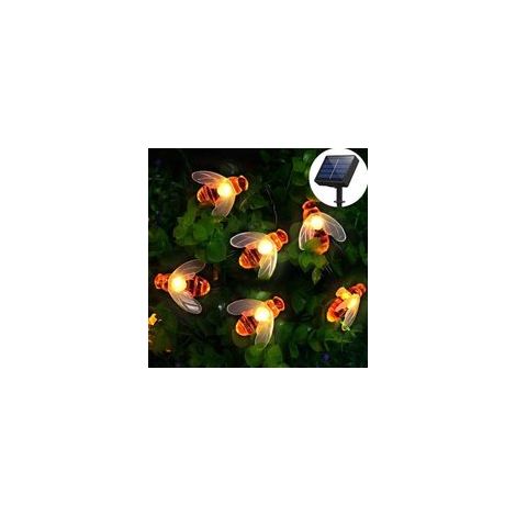 Guirlande lumineuse solaire de jardin 50 LED - 7 m - 8 modos - étanche - Pour extérieur et intérieur - Pour clture, pelouse, patio, fête d'été, Nol, vacances (blanc chaud) [Classe énergétique A++] -
