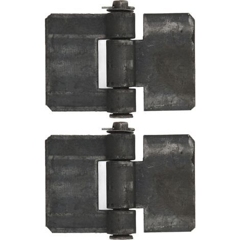 Charnières porte remorque bout à bout 106 x 75 mm épaisseur 5 mm, acier soudable – Lot de 2 pièces (1/5)