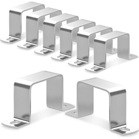 8 Pièces 30x30mm Colliers De Serrage Carrés En Acier Inoxydable 304 En Forme De U Collier Serrage Carre Pour Portes D'entrée Fenêtres Conduites D'alimentation En Eau Et Autres Canalisations (1/5)