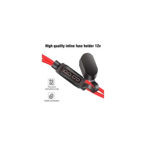 Paquete de 5 portafusibles en línea de 12 V, portafusibles impermeables de 16 AWG, cable de cobre con fusible de 15 A para coche/camión/motocicleta/barco - Crezuo