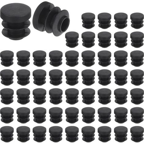 Bouchons de Pieds Ronds - 56 Pièces - Plastique PE Noir - Protection Antidérapante 16mm - Pour Chaises Tables Canapés - Diamètre 16 mm (1/5)