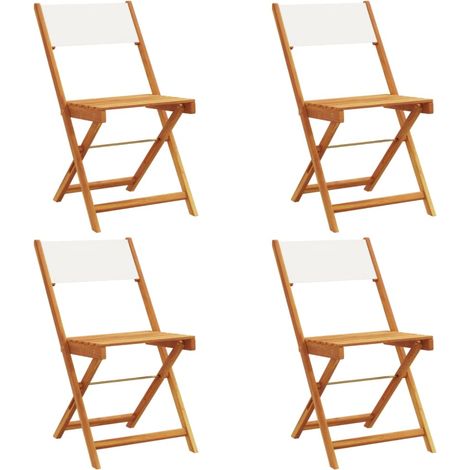 Maison Exclusive - Gartenstühle 4 Stk. Klappbar Cremeweiß Stoff u