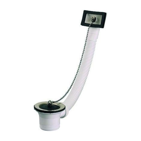 Valentin – Bonde évier inox D 70 avec trop plein – Sortie filetée 1"1/2 – Grille inox – Pour évier inox avec bouchon et chaînette (1/6)