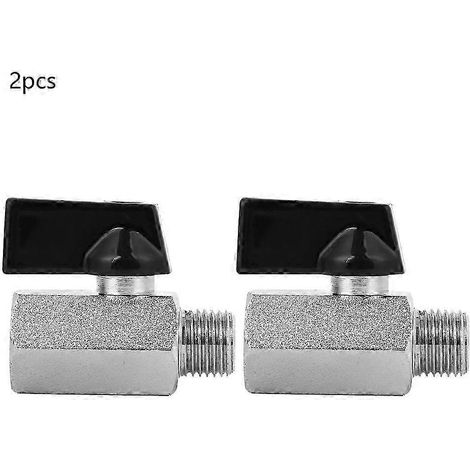 2Pcs Mini Vanne Pneumatique en Laiton pour Sableuse, Accessoire Compresseur d'Air, Robinets à Bille G1/4in (1/3)