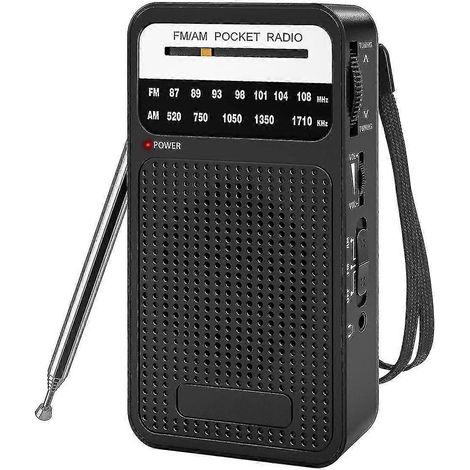 Radio de poche AM/FM 2024, radio à transistors avec haut-parleur et casque, radio portable pour l'intérieur et l'extérieur