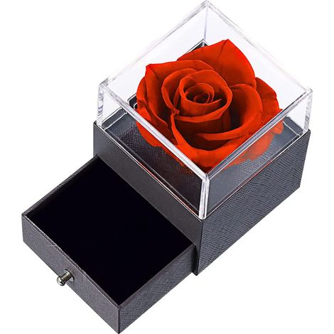 Decoración de rosa conservada hecha a mano - Caja de regalo de joyas de collar de alta gama, mejor regalo para mujeres en San Valentín y Día de la Madre (1/4)
