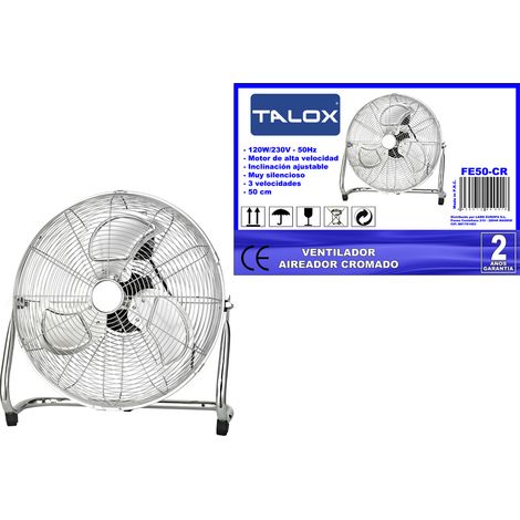 Ventilador aireador Talox FE50 alta potencia 120W 50cm cromo