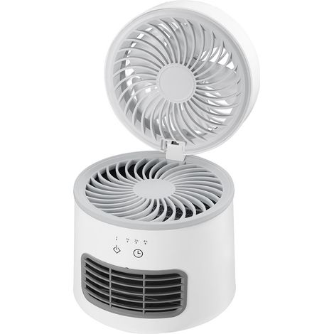Mini calefactor de oficina, calentador de pies/ventilador de refrigeración, blanco, con función de apagado automático en caso de sobrecalentamiento. (1/5)