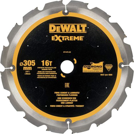 Dewalt DT1475-QZ Extreme PCD Fibre Cement Saw Blade 305 x 30mm x 16T
